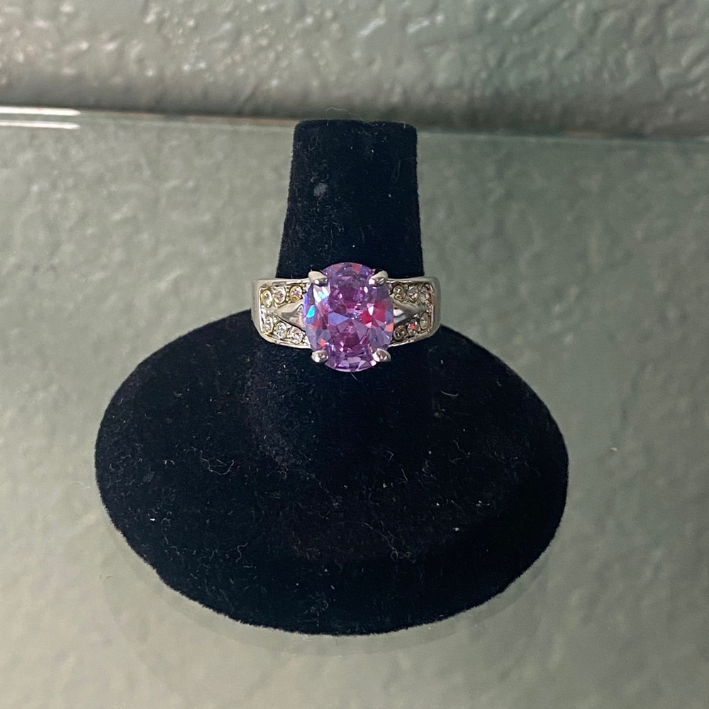 Silver with Purple Stone Ring